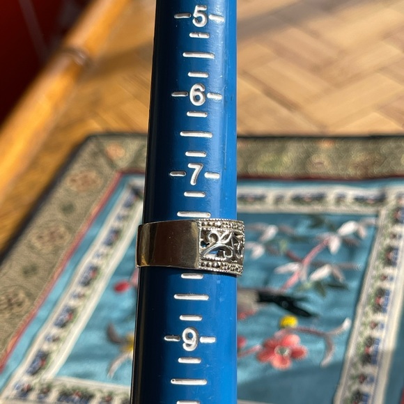 Vintage 925 band ring w/marcasite - Picture 7 of 7